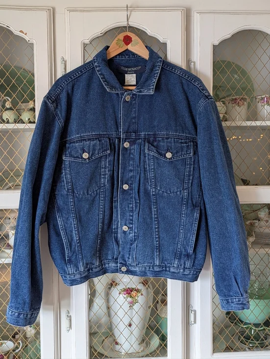 80s Club Monaco RARE VTG Authentic Denim Trucker Indigo Jean Jacket - Picture 7 of 16